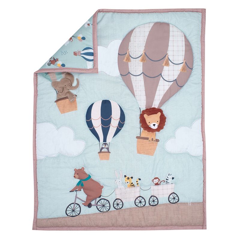 Bedtime Originals Up Up & Away 3-Piece Animals/Hot Air Balloon Crib Bedding Set, 3 of 10