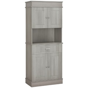 72" Kitchen Buffet with Hutch, Freestanding Pantry Cabinet with Utility Drawer, 2 Door Cabinets, Adjustable Shelves and Countertop - 1 of 4