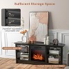 Tangkula 58" Fireplace TV Stand w/ 18" 1400W Electric Fireplace Adjustable Brightness Black - 4 of 4