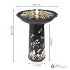 Sunnydaze Dragonfly Delight Metal Bird Bath Water Fountain with LED Lights - 26.75" - 3 of 4