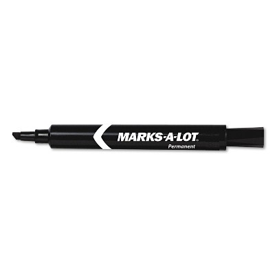 Avery Marks-A-Lot Large Desk-Style Permanent Marker Chisel Tip Black Dozen 08888