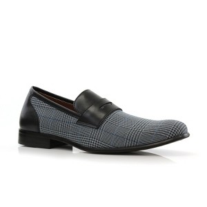 Ferro Aldo Mens Sidney MFA19371 Classic Plaid Penny Loafer Dress Shoes - 1 of 4