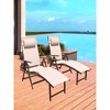 23.63 "Aluminum Outdoor Folding Reclining Adjustable Patio Chaise Lounge Chair - 2 of 4