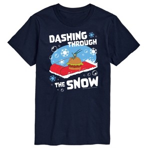 Men's - SpongeBob SquarePants - Dashing Through The Snow Plankton Christmas Short Sleeve Graphic T-Shirt - 1 of 4