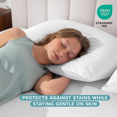 Standard White Cotton Hypoallergenic Waterproof Pillow Protector