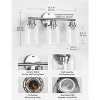 DORESshop 15.7 in. 3-Light Brushed Nickel Cylinder Modern Bathroom Vanity Light with Clear Glass Shade, Wall Lamp for Mirror - 4 of 4