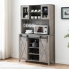 Whizmax 70" Coffee Bar, Liquor Cabinet, Sliding Barn Door Buffet with Wine Rack, Storage Shelves for Kitchen, Dining Room, Tall Storage Cabinet - 3 of 4