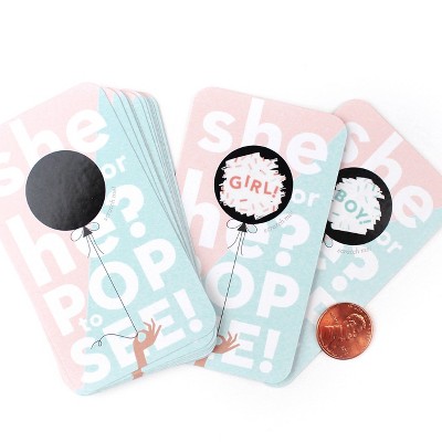 12ct Scratch Off Gender Reveal Girl Balloon Cards