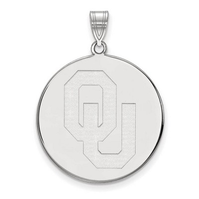 Black Bow Jewelry 10k White Gold Oklahoma Sooners NCAA Extra Large Pendant