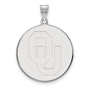 Black Bow Jewelry 10k White Gold Oklahoma Sooners NCAA Extra Large Pendant - 1 of 3