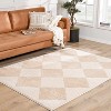 Hauteloom Arilla Beige Washable Diamond Area Rug - 2 of 4