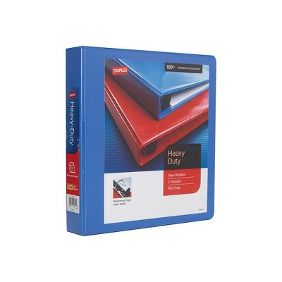 Staples Heavy Duty 1 1/2" 3-Ring View Binder Periwinkle (24678) 56290-CC/24678