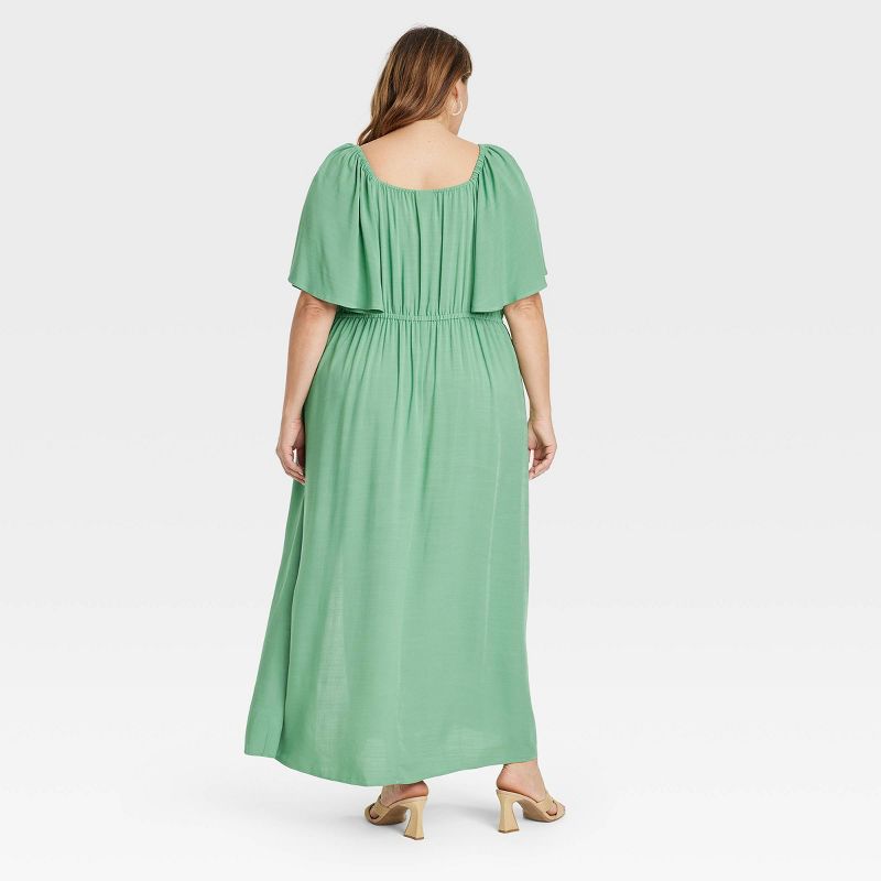 Women's Flutter Short Sleeve Maxi A-Line Dress - Ava & Viv™, 3 of 8