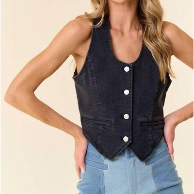 Women's Aleah Denim Vest - Saints & Hearts
