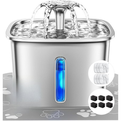 Automatic Pet Water Fountain for Cats & Dogs, Stainless Steel Water Dispenser with Filter