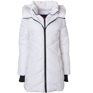 Sportoli Women's Winter Coat Down Alternative Hooded Long Vestee Puffer Jacket - 1 of 4