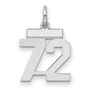 Black Bow Jewelry Sterling Silver, Athletic Collection, Small Polished Number 72 Pendant - 1 of 3