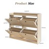 Shoe Storage Cabinet with 4 Flip Drawers, Large Freestanding Hidden Shoe Rack Organizer, Entryway Shoe Organizer Cabinet for Living Room Bedroom - 3 of 4