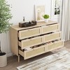 CLIHOME Rattan 6 Drawers Chest of Dressers for Bedroom, Modern 6 Drawer Dresser, Rattan Dresser Storage Cabinet with wood Handles - 4 of 4