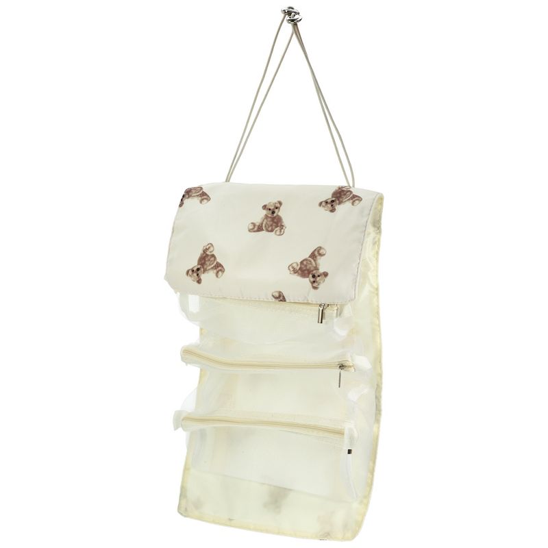 Unique Bargains Teddy Bear Style 4 in 1 Detachable Hanging Roll Up Travel Makeup Bags and Organizers White Brown, 1 of 7