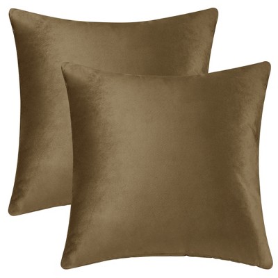 Unique Bargains Velvet Modern Solid Couch Sofa Home Decorative Pillow Covers 2 Pcs