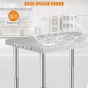 36"x24" Stainless Steel Prep Table, Stainless Steel Workbench, 662 lbs Load Capacity, 3-Stage Adjustable Shelf, with Hook, Arc Corner Edge - 4 of 4