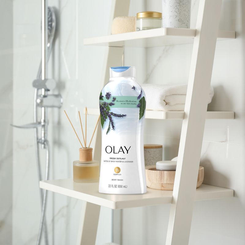 Olay Fresh Outlast Body Wash with Notes Of Birch Water &#38; Lavender - 22 fl oz, 5 of 12