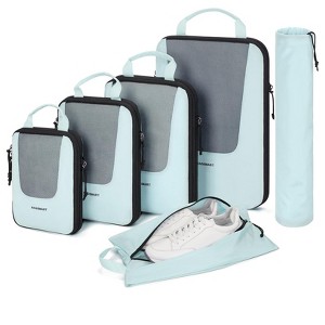 Compression Packing Cubes for Travel, 6 Set Packing Cubes for Suitcases, Lightweight Luggage Organizer Set - 1 of 4
