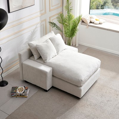 NicBex Couches for Living Room 48.8" Sofa Couch Modern Minimalist Upholstered Sofa Bed Sleeper with 3 Throw Pillows for Apartment