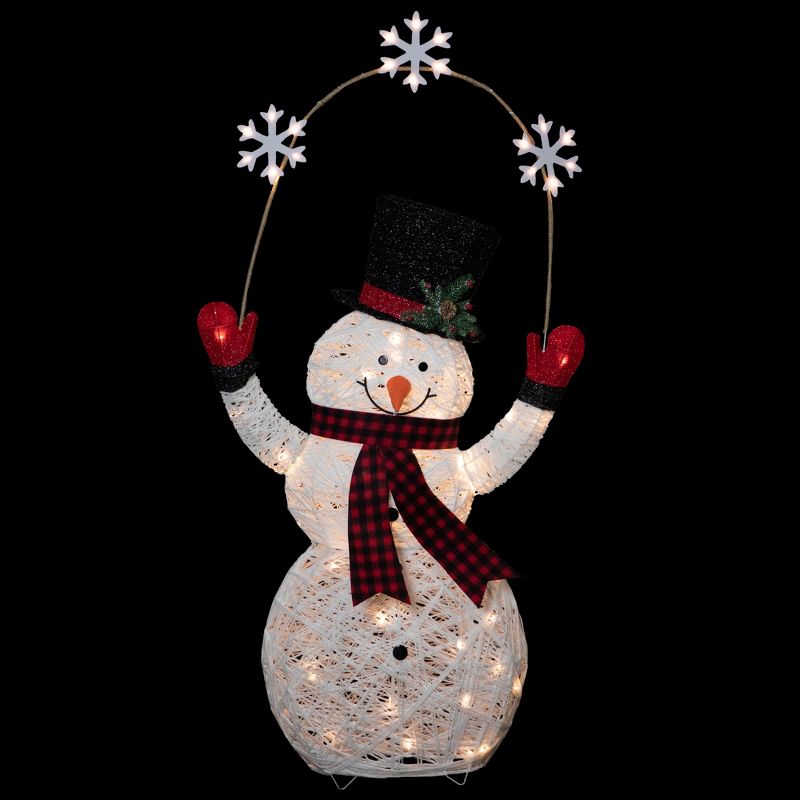 Northlight 57" LED Lighted Snowman Holding Snowflakes Outdoor Christmas Decoration, 3 of 7