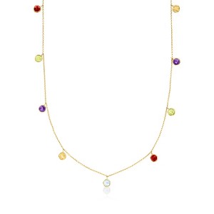 Pure Collection by Ross-Simons 2.70 ct. t.w. Multi-Stone Station Necklace in 14kt Yellow Gold - 1 of 4