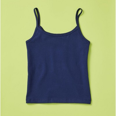 Yellowberry Girls' Premium Single-Layer Cotton Camisole Tank Top for Quality Comfort Coverage and Support