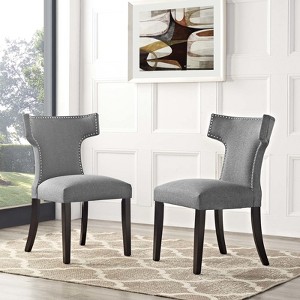 Set of 2 Curve Dining Side Chair Fabric - Modway - 1 of 4