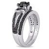 EVERLY JEWELRY | Sterling Silver Black Rhodium 1 1/8 CT Black Diamond TW Bridal Set Ring - 2 of 4