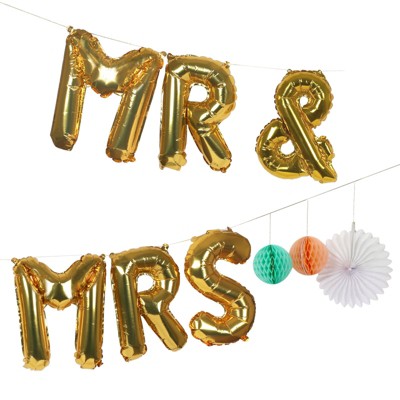 Meri Meri - Mr & Mrs Balloon Kit - Balloons and Balloon Accessories - 1ct