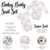 Sweet Jojo Designs Baby Girl Baby Bodysuit - Set 0-6M Ballerina and Ballet Bows Pink and White 2pc - 4 of 4