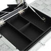 Silver Mirrored Makeup Vanity Desk with Crushed Diamond Inlay, Flip-Top Mirror, Glass Console Dressing Table for Bedroom or Entryway - 3 of 4