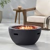 Erato Outdoor 40000 BTU Light Weight Concrete Round Fire Pit Bowl Dark Gray - Christopher Knight Home - 3 of 4