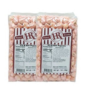 HR Poppin' Snacks 7 oz It's A Girl Pink Marshmallow Flavored Popcorn - Pack of 2 - 1 of 4