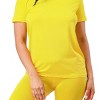 Slickblue Women's Two-Piece Top and Biker Shorts Set, Slim Fit, Activewear Outfit, Yellow/Blue, Size S-L - 3 of 4