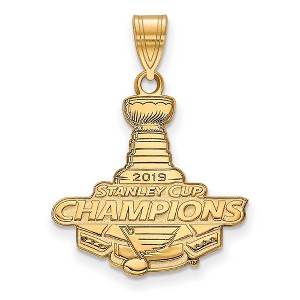 Black Bow Jewelry 14k Yellow Gold St. Louis Blues NHL Large Pendant - 1 of 3