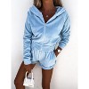 Mocamel Women's Sports Casual Hooded Zipper Sweater Solid Color Suit 2 Piece Set - 4 of 4