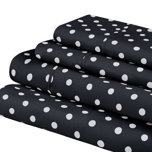 Polka Dot 600 Thread Count Cotton Blend Deep Pocket Bed Sheet Set by Blue Nile Mills - 1 of 4