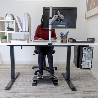 Black Adjustable Ergonomic Under Desk Footrest with Massaging Surface