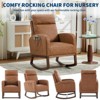 Glider Chairs,Modern Rocking Chair,Rocking Glider Chair for Nursery,Wingback Accent Rocker Chair Upholstered Tall Back Arm Chair w/Side Pockets - 4 of 4