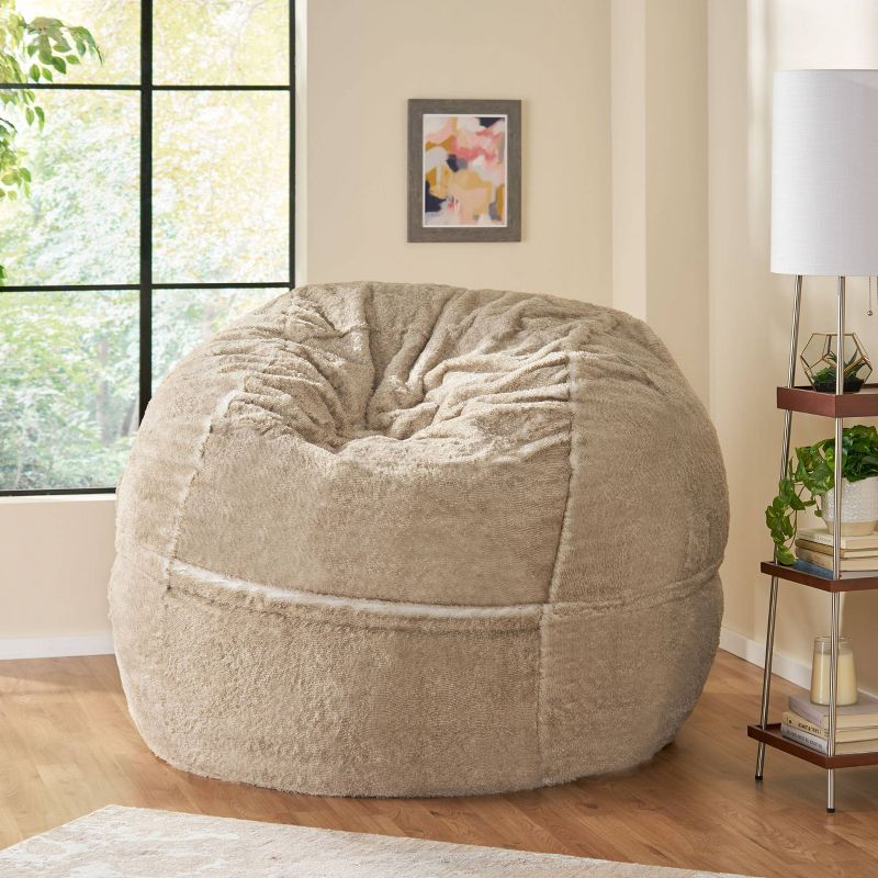 60" Greyrock Modern Glam Faux Fur Winter Bean Bag - Christopher Knight Home, 3 of 7