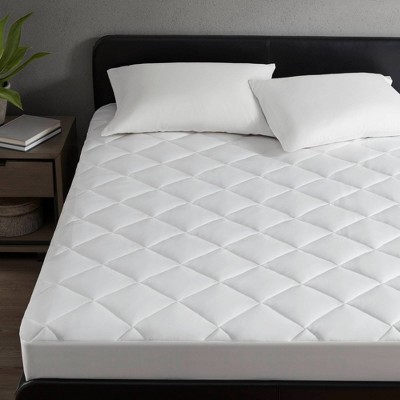 Queen White Cooling Touch Down Alternative Mattress Pad