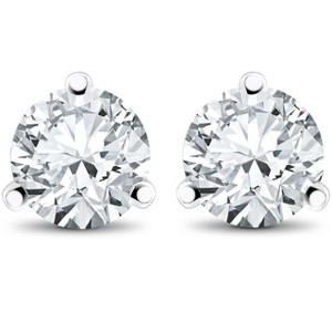 Pompeii3 2ct Lab Created Diamond Martni Studs 14k White Yellow Rose Gold or Platinum - 1 of 4