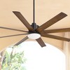 65" Minka Aire Modern Outdoor Ceiling Fan with LED Light Remote Control Coal Distressed Koa Opal Glass Wet Rated for Patio Gazebo - 2 of 4