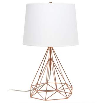 Geometric Wired Table Lamp with Fabric Shade - Lalia Home
